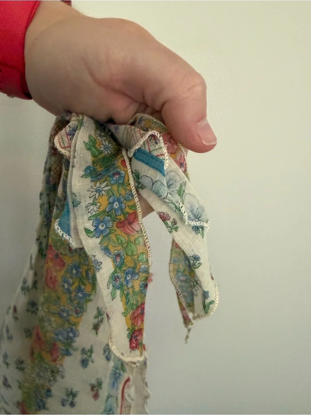 Vintage inspired floral Triangle Bandana Scarf in Cream with Prints